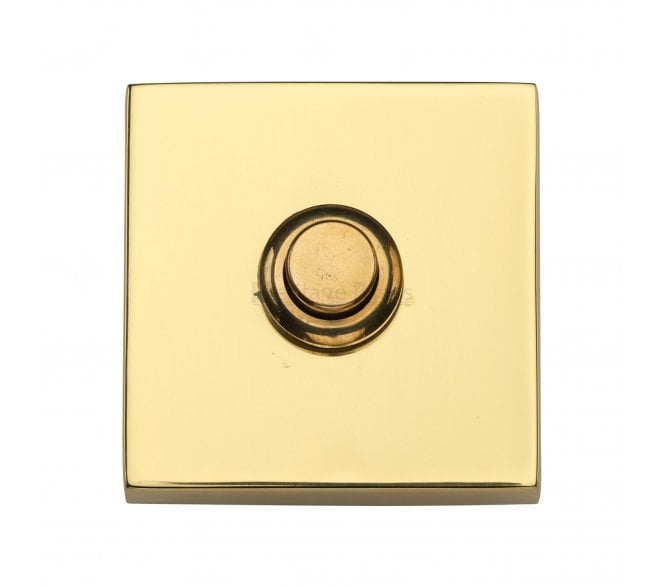 Heritage Brass V1188 Square Bell Push - Polished Brass