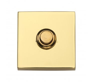 Heritage Brass V1188 Square Bell Push - Polished Brass