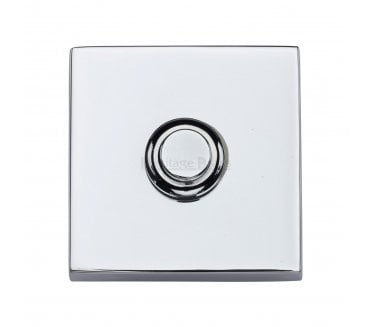 Heritage Brass V1188 Square Bell Push - Polished Chrome