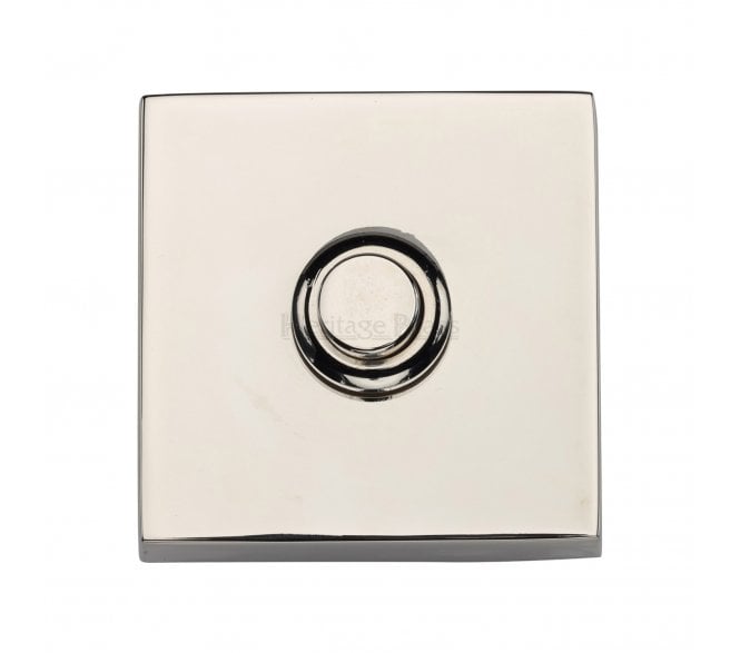 Heritage Brass V1188 Square Bell Push - Polished Nickel