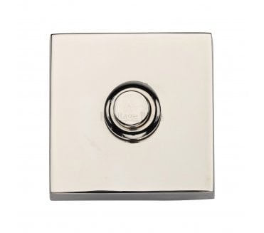 Heritage Brass V1188 Square Bell Push - Polished Nickel