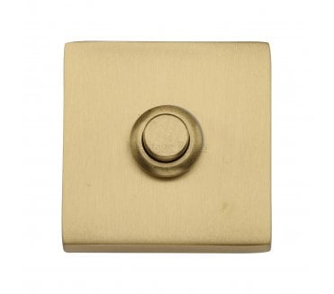 Heritage Brass V1188 Square Bell Push - Satin Brass