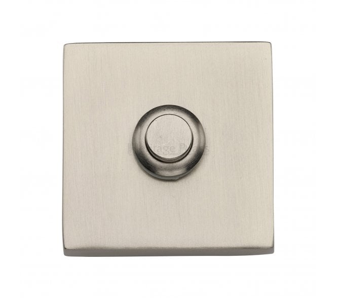 Heritage Brass V1188 Square Bell Push - Satin Nickel