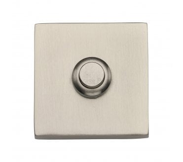 Heritage Brass V1188 Square Bell Push - Satin Nickel