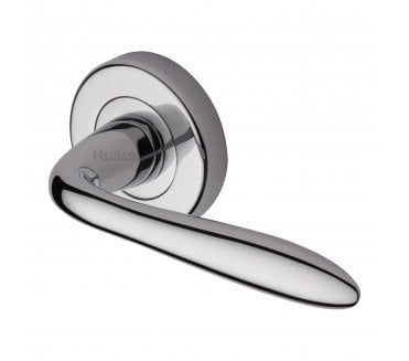 Heritage Brass V1750 Sutton Door Handles On Round Rose - Polished Chrome