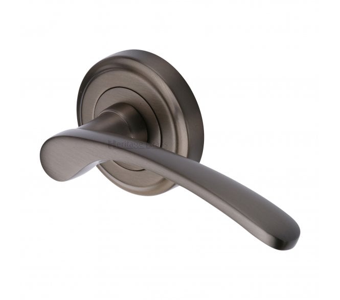 Heritage Brass V1900 Sophia Door Handles On Round Rose - Matt Bronze