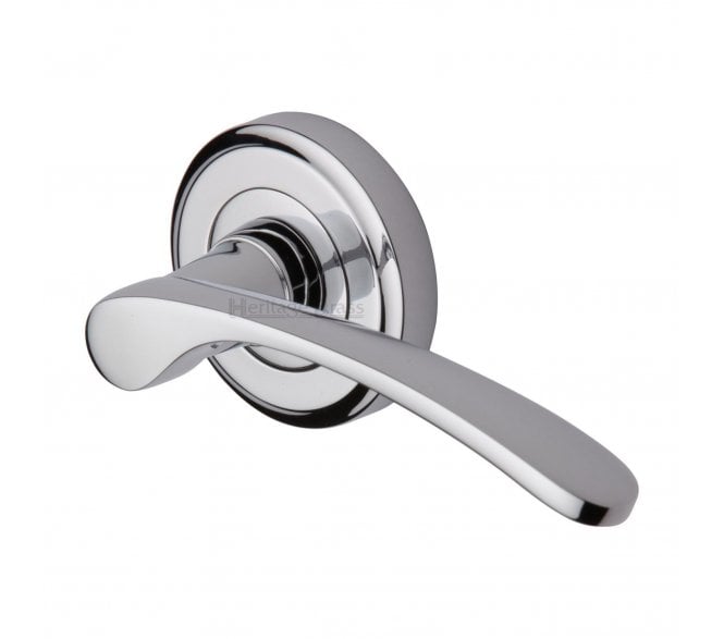 Heritage Brass V1900 Sophia Door Handles On Round Rose - Polished Chrome