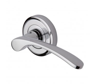 Heritage Brass V1900 Sophia Door Handles On Round Rose - Polished Chrome