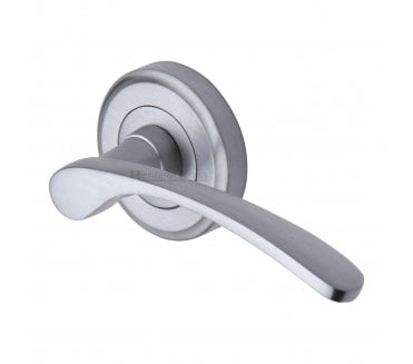 Heritage Brass V1900 Sophia Door Handles On Round Rose - Satin Chrome