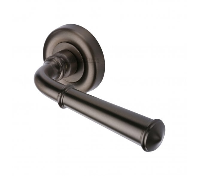 Heritage Brass V1932 Colonial Door Handles On Round Rose - Matt Bronze
