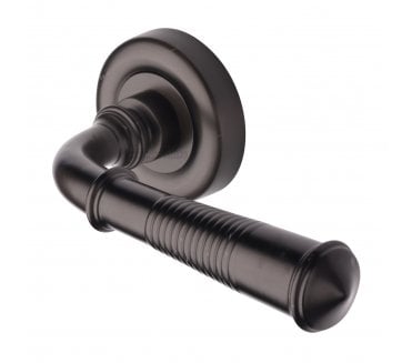 Heritage Brass V1936 Reeded Colonial Lever On Rose - Matt Bronze