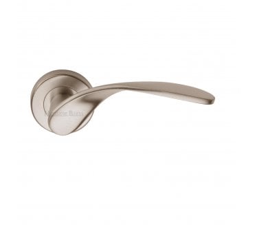 Heritage Brass V1950 Volo Door Handles On Round Rose - Satin Nickel