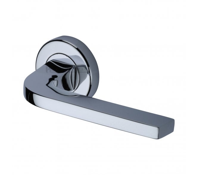 Heritage Brass V2015 Bellagio Door Handles On Round Rose - Polished Chrome