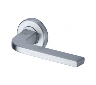 Heritage Brass V2015 Bellagio Door Handles On Round Rose - Satin Chrome