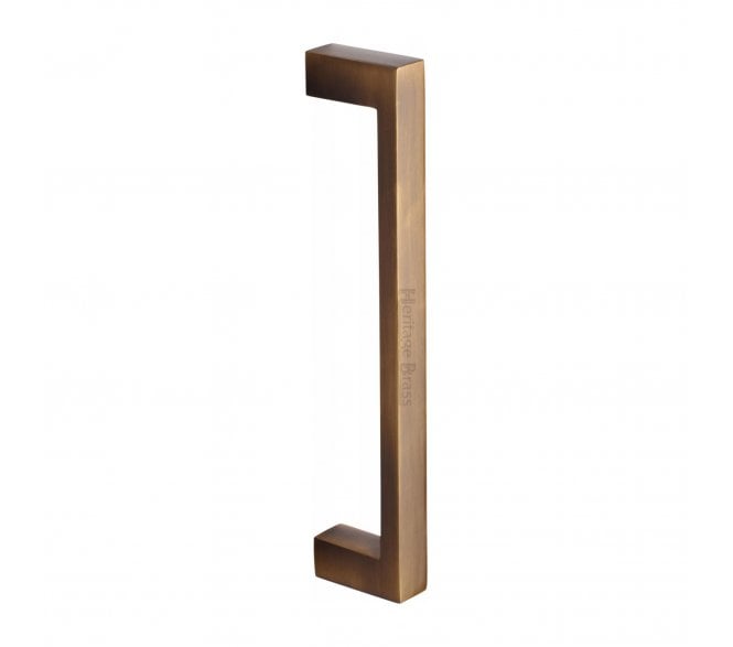 Heritage Brass V2056 Square Pull Handle 245mm - Antique Brass