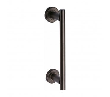 Heritage Brass V2057 Bar Pull Handle On Roses 278mm - Matt Bronze