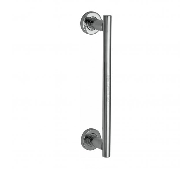 Heritage Brass V2057 Bar Pull Handle On Roses 278mm - Polished Chrome