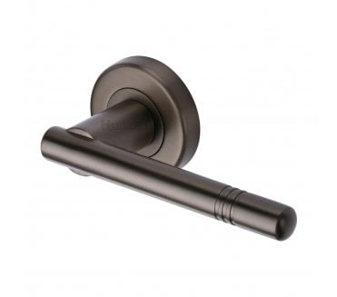 Heritage Brass V2100  Alicia Door Handles On Round Rose - Matt Bronze