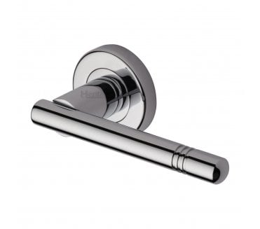 Heritage Brass V2100  Alicia Door Handles On Round Rose - Polished Chrome