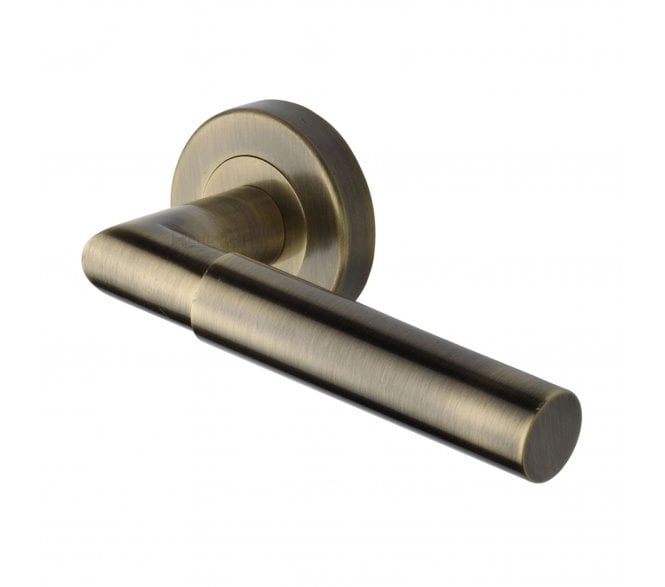 Heritage Brass V2270 Bauhaus Mitred Lever on Rose - Antique Brass