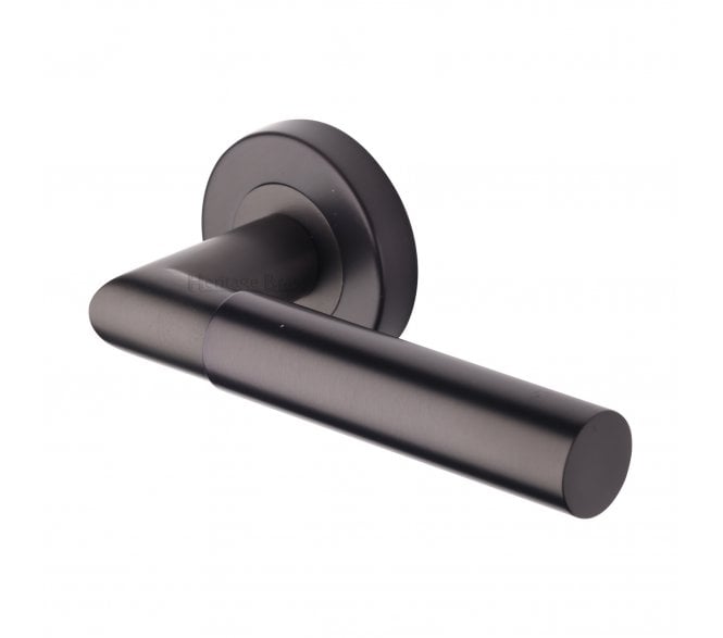 Heritage Brass V2270 Bauhaus Mitred Lever on Rose - Matt Bronze