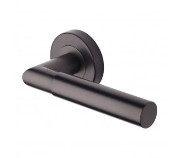Heritage Brass V2270 Bauhaus Mitred Lever on Rose - Matt Bronze