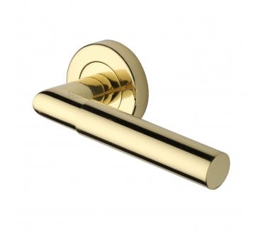 Heritage Brass V2270 Bauhaus Mitred Lever on Rose - Polished Brass
