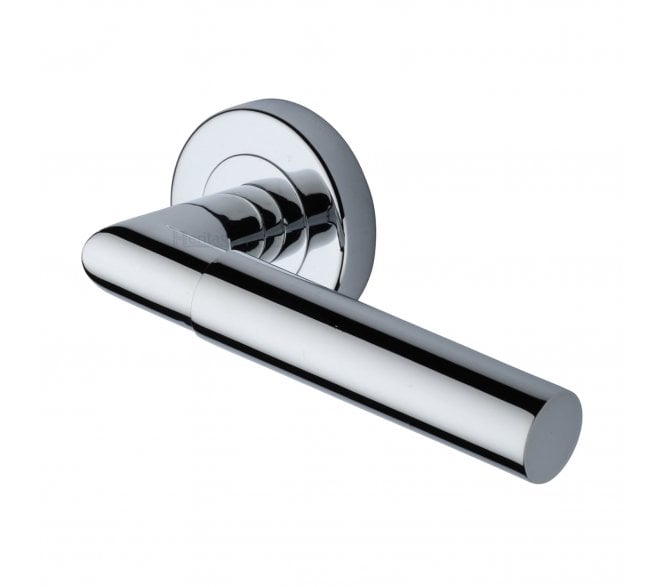 Heritage Brass V2270 Bauhaus Mitred Lever on Rose - Polished Chrome