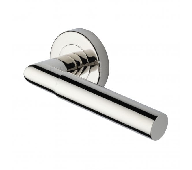 Heritage Brass V2270 Bauhaus Mitred Lever on Rose - Polished Nickel