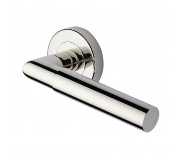 Heritage Brass V2270 Bauhaus Mitred Lever on Rose - Polished Nickel
