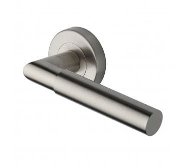 Heritage Brass V2270 Bauhaus Mitred Lever on Rose - Satin Nickel
