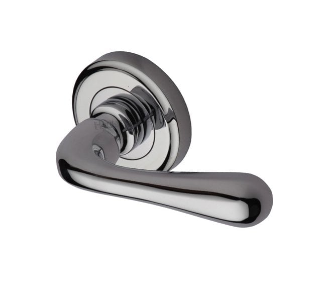 Heritage Brass V3020 Charlbury Door Handles On Round Rose - Polished Chrome