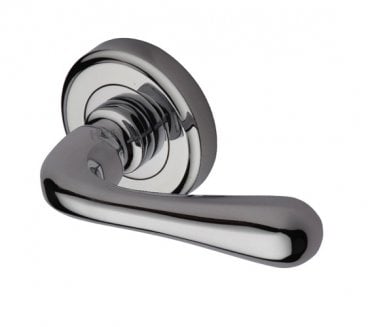Heritage Brass V3020 Charlbury Door Handles On Round Rose - Polished Chrome