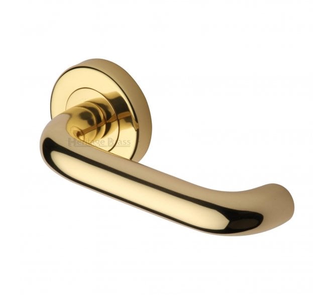 Heritage Brass V3090 Harmony Door Handles On Round Rose - Polished Brass