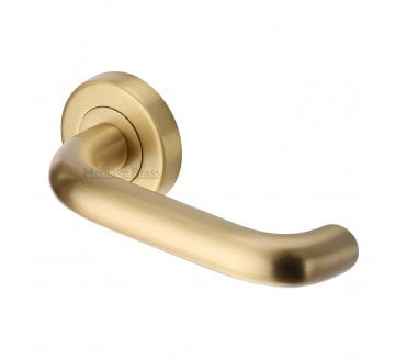Heritage Brass V3090 Harmony Door Handles On Round Rose - Satin Brass