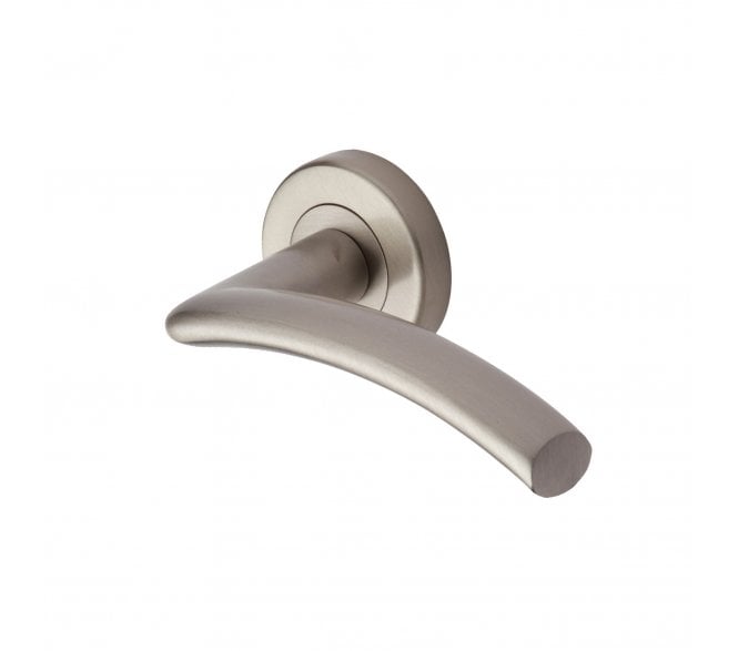 Heritage Brass V3490 Centaur Door Handles On Round Rose - Satin Nickel