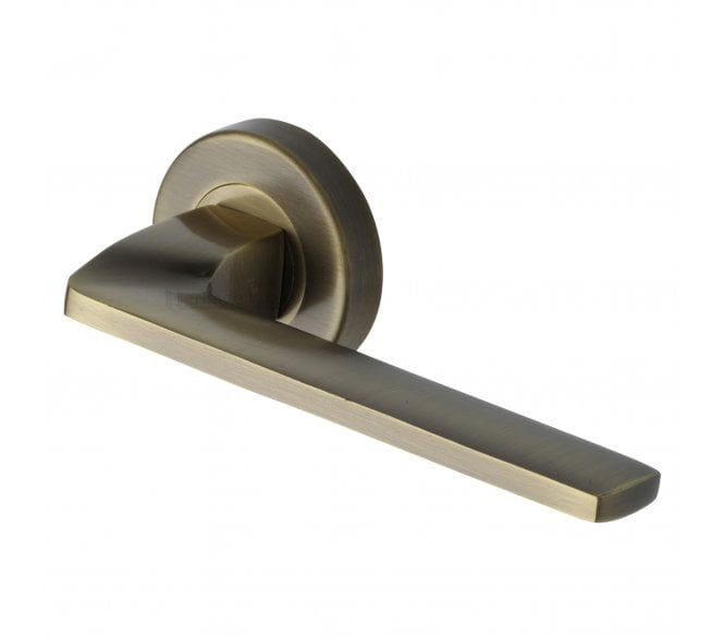 Heritage Brass V3790 Metro Angled Lever on Rose - Antique Brass