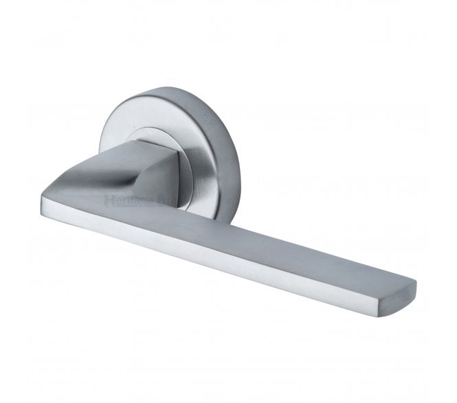 Heritage Brass V3790 Metro Angled Lever on Rose - Satin Chrome