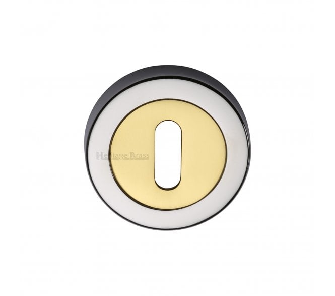 Heritage Brass V4000 Keyhole Escutcheon - Polished Chrome/Polished Brass