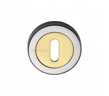 Heritage Brass V4000 Keyhole Escutcheon - Polished Chrome/Polished Brass
