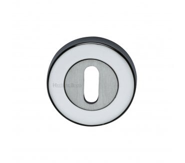 Heritage Brass V4000 Keyhole Escutcheon - Polished Chrome/Satin Chrome