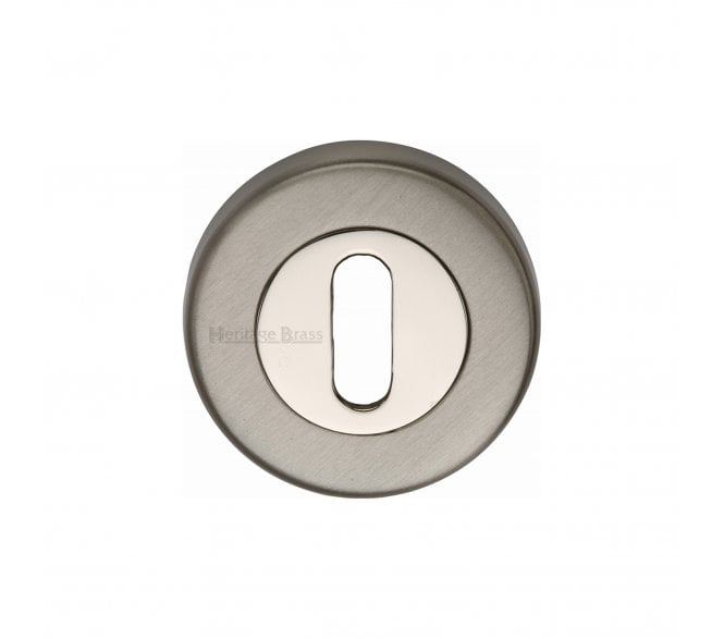 Heritage Brass V4000 Keyhole Escutcheon - Satin Nickel/Polished Nickel