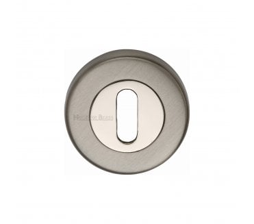 Heritage Brass V4000 Keyhole Escutcheon - Satin Nickel/Polished Nickel