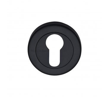 Heritage Brass V4020 Euro Profile Cylinder Escutcheon - Matt Black