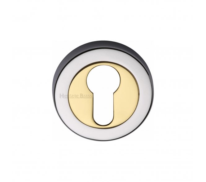 Heritage Brass V4020 Euro Profile Escutcheon 53mm - Polished Chrome/Polished Brass