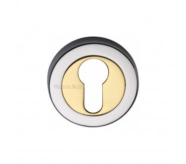 Heritage Brass V4020 Euro Profile Escutcheon 53mm - Polished Chrome/Polished Brass