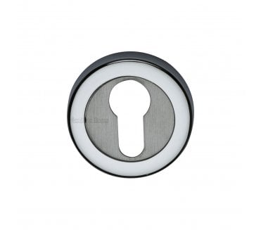 Heritage Brass V4020 Euro Profile Escutcheon 53mm - Polished Chrome/Satin Chrome
