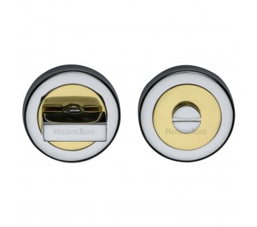 Heritage Brass V4035 Bathroom Turn & Release Set 53mm - Polished Chrome/Polished Brass