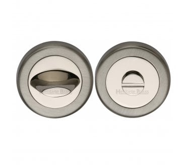 Heritage Brass V4043 Contemporary Bathroom Turn & Release 53mm - Satin Nickel/Polished Nickel