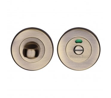 Heritage Brass V4046 Bathroom Thumbturn & Release W/Indicator - Antique Brass